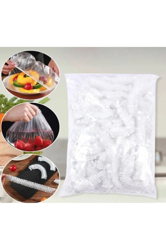 100 Adet Pratik Tazeliği Koruyan Tencere ve Tabak Bonesi | Çok Amaçlı Kapak Gıda Bonesi Strech Kapak