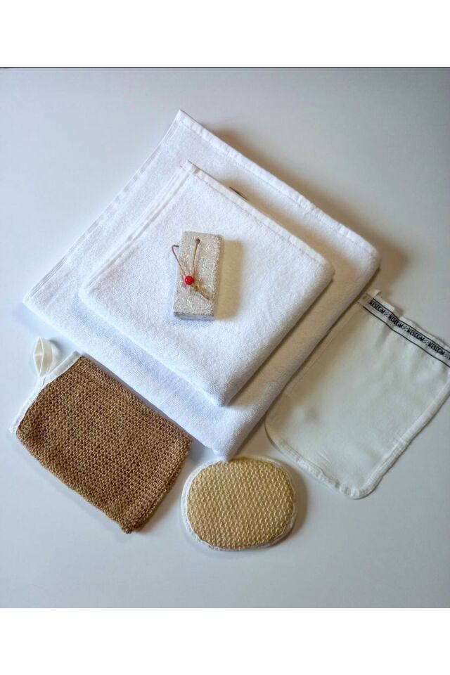 Hamam - Sauna - Banyo - Plaj - Gelin- Damat Hamamı Seti Premium 6 Lı Jut Set