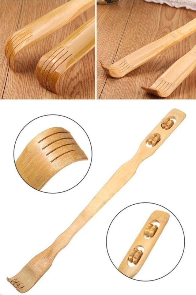 Uzun Bambu Vücut Geri Scratcher Stic Yardım Masaj Roller Ahşap Sırt Kaşıma Aparatı Uzun Sopa