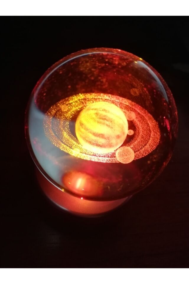 Led Işıklı 3d Cam Küre ( Renk Değiştiren Işık )