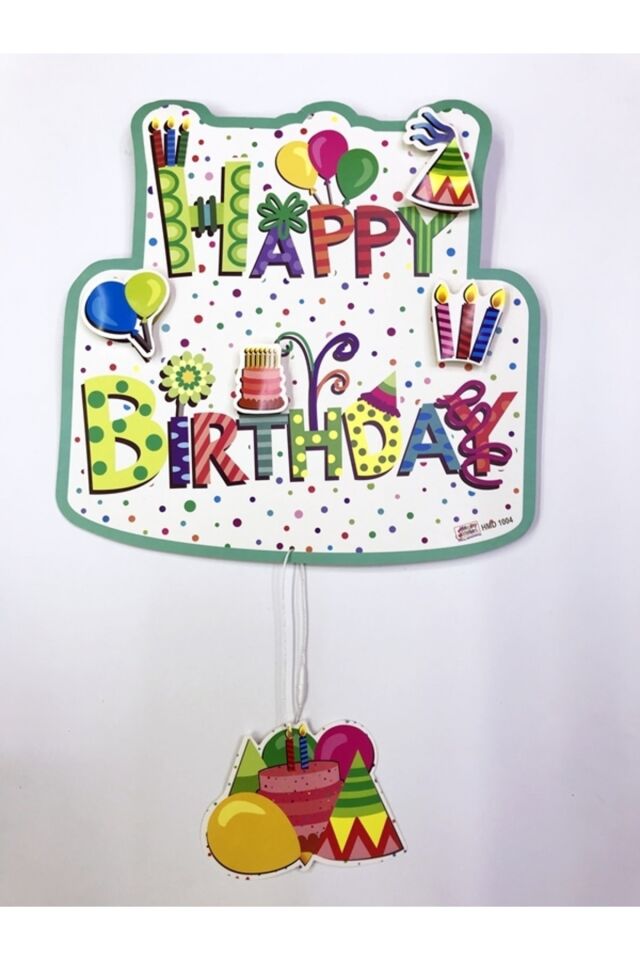 Happy Birthday Yazılı Asmalı 3d Doğum Günü Süslemesi