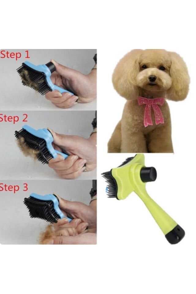 Evcil Hayvan Kedi Köpek Tüy Toplayıcı Otomatik Tuşlu Pet Evcil Hayvan Fırçası