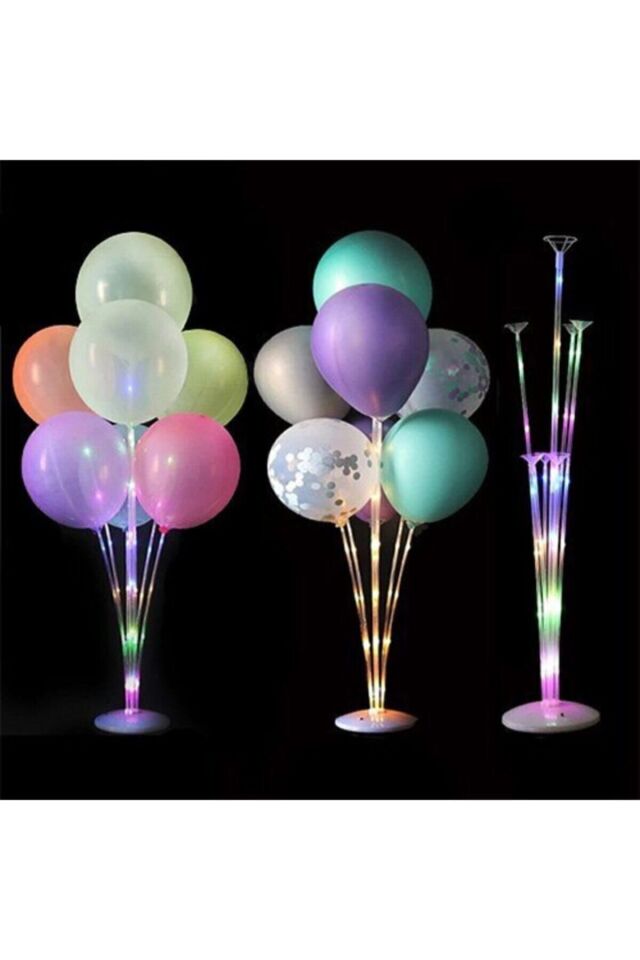 Pilli Fonksiyonlu Rgb Peri Led Işıklı 7 Li Balon Standı
