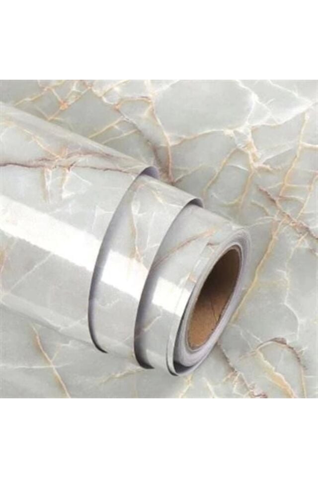 Myvirtus 5mt X 60 Cm Mermer Desenli Masa Tezgah Mutfak Su Geçirmez Yapışkanlı Folyo Sticker