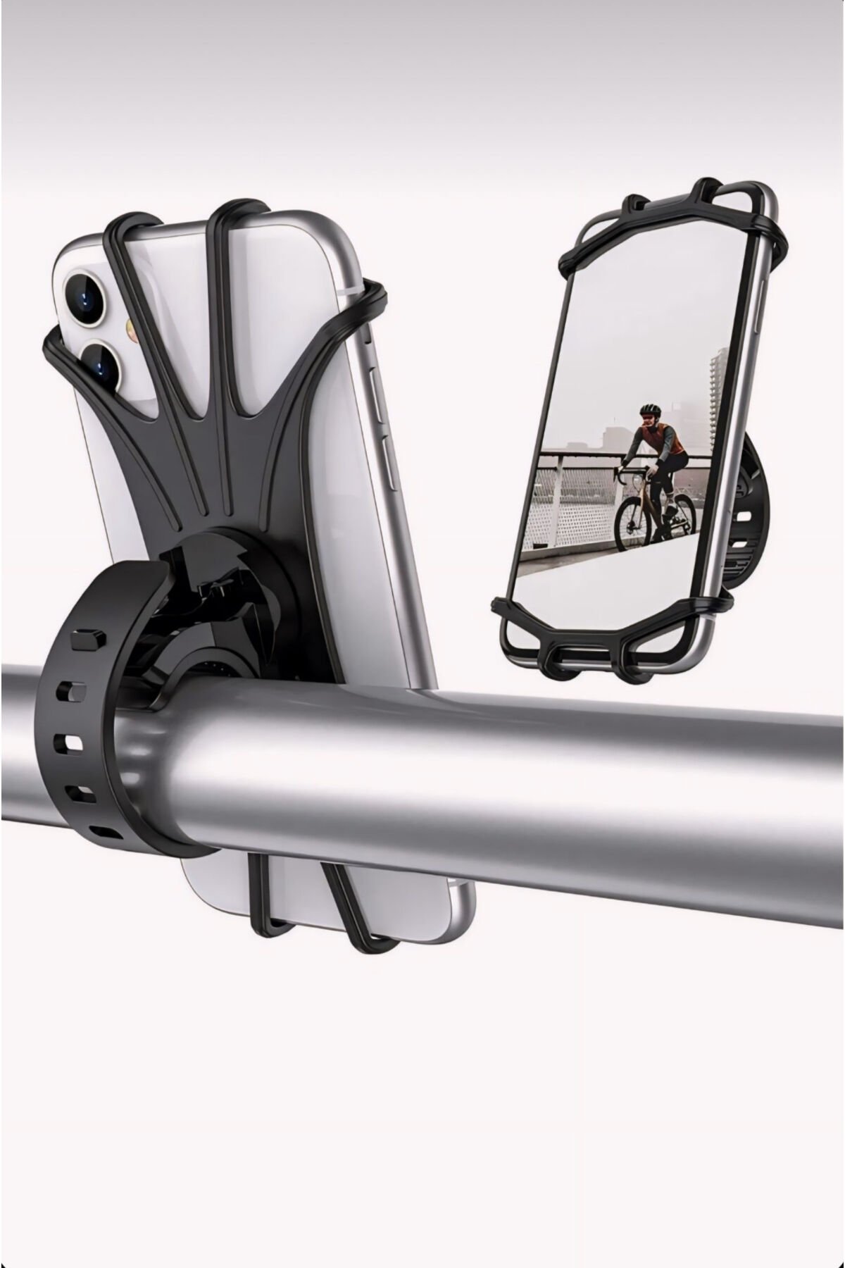 360° Dönebilen Bisiklet, Motorsiklet Direksiyon Silikon Telefon Tutucu/Orjinal Gidon Tutucu Aparatı