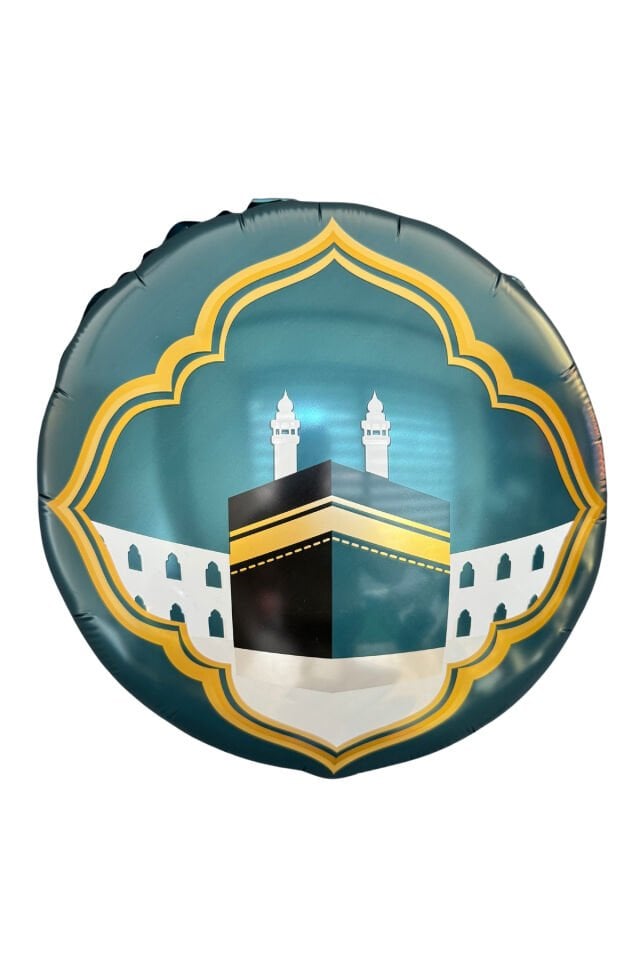 Kabe Folyo Balon 30 cm Petrol Yeşili Cami Yeşili Hoşgeldin Ramazan Temalı İslami Süs Yeşil Gold Renk