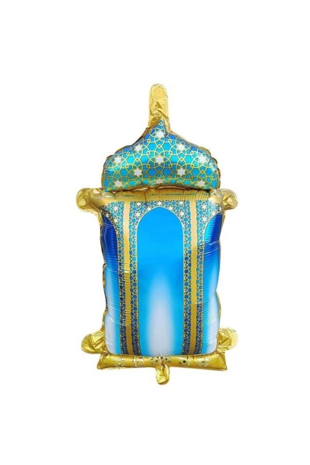 Ramazan Kandil Figürlü Mavi Folyo Balon 18 İnc 59,5*58Cm - Hoşgeldin Ramazan Süsleri - Ramazan Balon