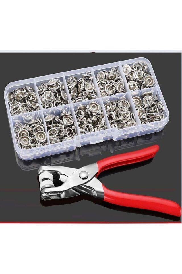 9.5 Mm Çıt Çıt Takma Çakım Makinesi Ve 50 Set Çıtçıt Takım Set-saklama Kutusu