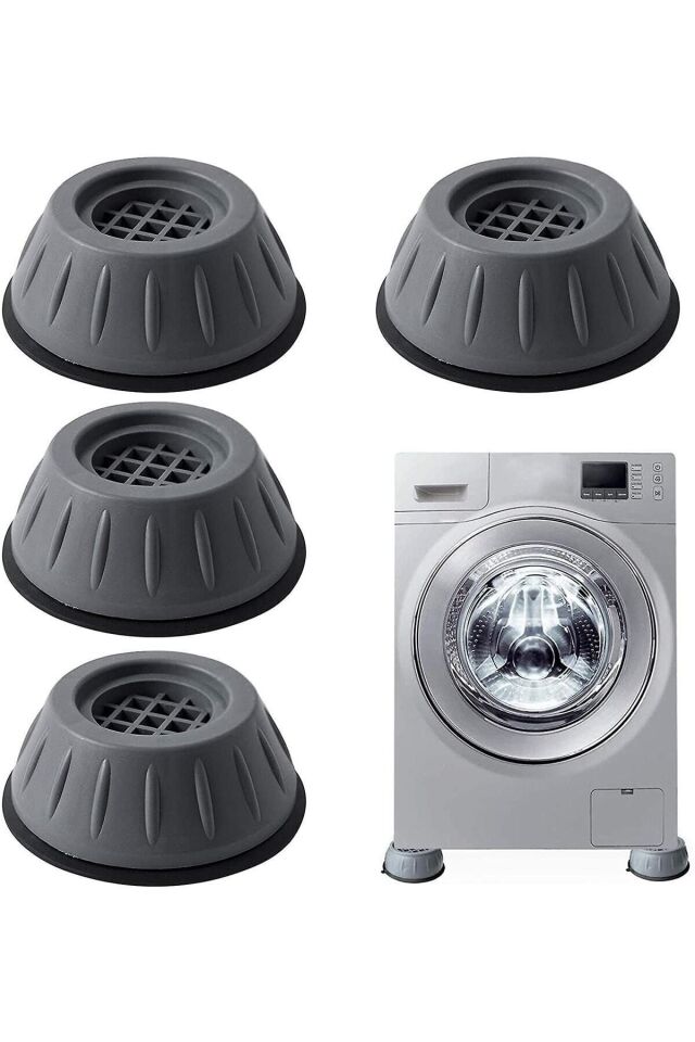 Çamaşır Bulaşık Makinesi Ayağı Altlığı Titreşim Önleyici Ayak Kaydırmaz Yükseltici Vantuzlu 4 Adet