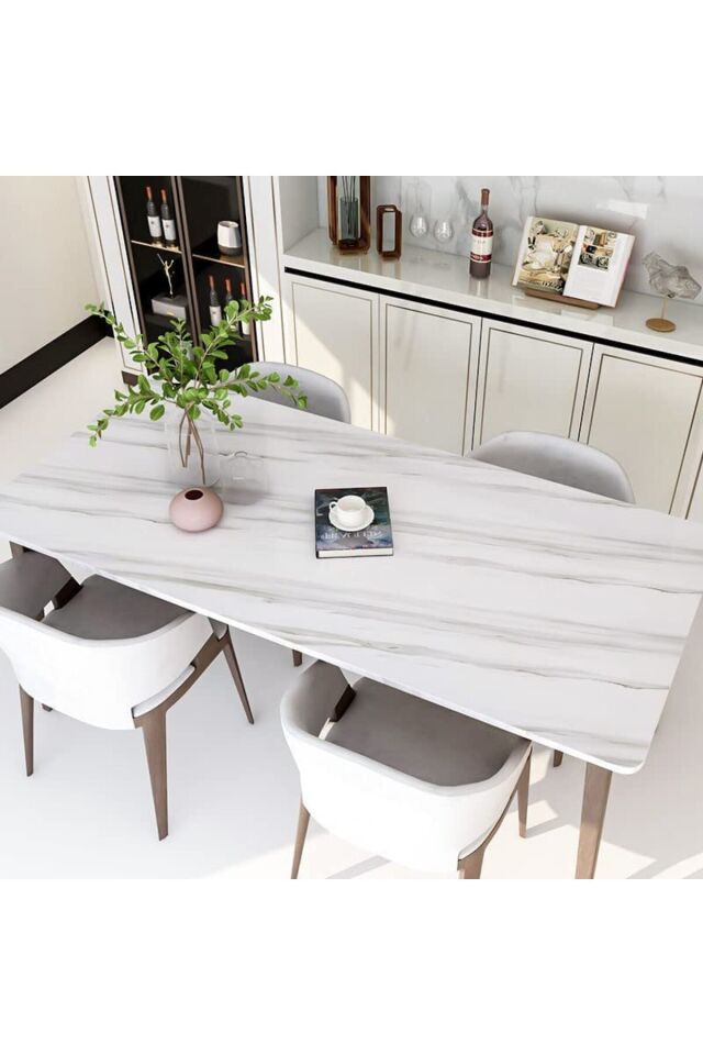 Açık Renkli Mermer Desenli 5 Metre 60 cm  Duvar Kağıdı Folyo Tezgah