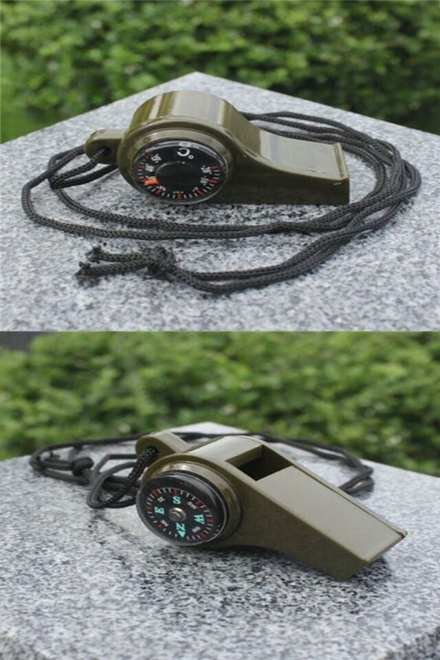 Yüksek Desibel Özellikli Termometre Ve Pusulalı Arama Kurtarma Ve Deprem Çantasılık Pusulalı Düdük