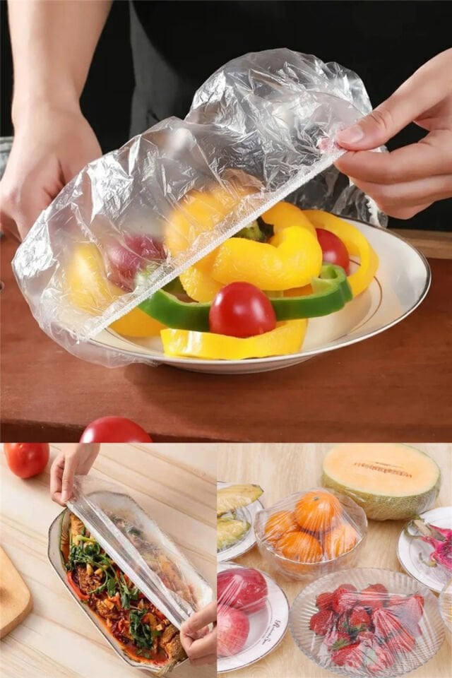 100 Adet Yeniden Kullanılabilir Gıda Saklama Kâse Tabak Tencereler Için Ayarlanabilir Gıda Bonesi