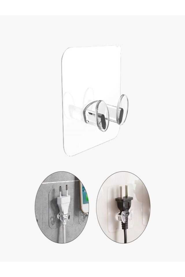 Kendinden Yapışkanlı Şeffaf Kablo Tutucu Diş Fırçası Askısı