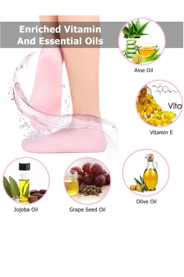 Silikon Ayak Bakım Çorabı Krem Spa Peeling Nemlendirici Çatlak Önleyici Ölü Deri Atıcı Çorap