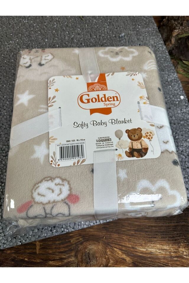 Sevimli Figürlü Ince Pelüş Bebek Battaniye 0-3 Yaş