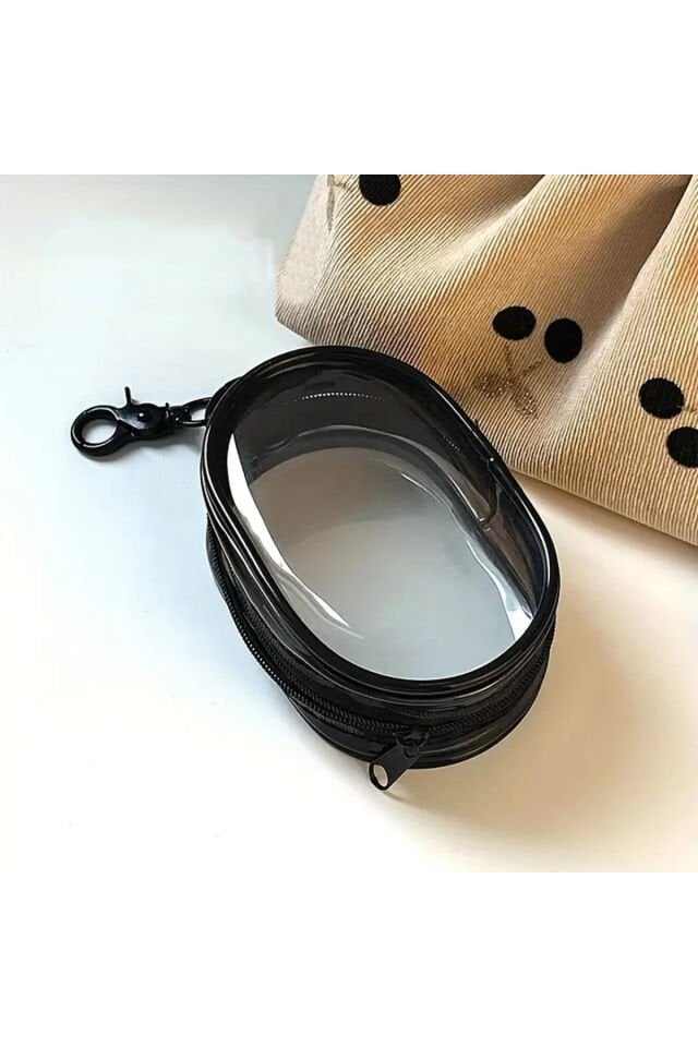 Mini Kulaklık, Şarj Cihazı Taşıma, Emzik Saklama Taşıma Çantası. Mini Bozuk Para Cüzdanı Siyah