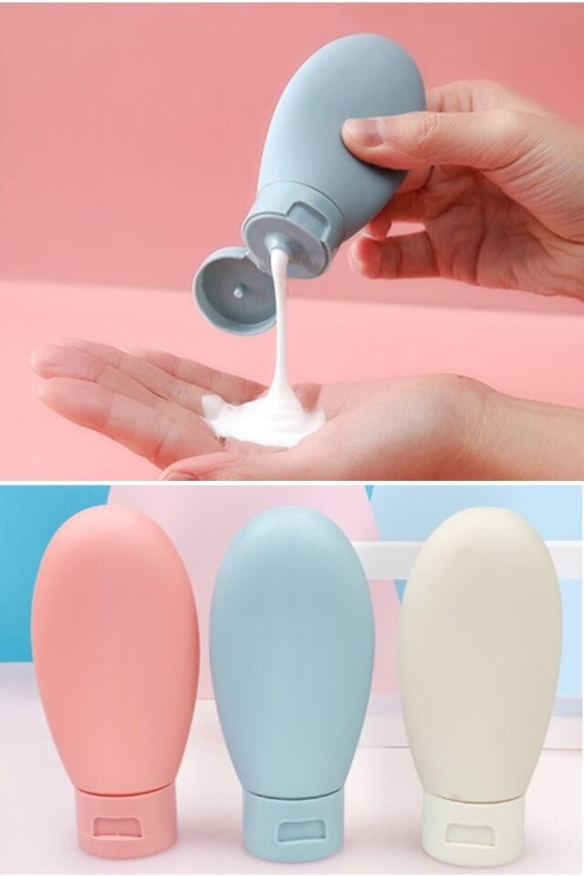 3 Adet Çok Amaçlı Seyahat Tipi Doldurulabilir Krem Kutusu Şampuan Duş Jeli Sprey Losyon Şişe Seti