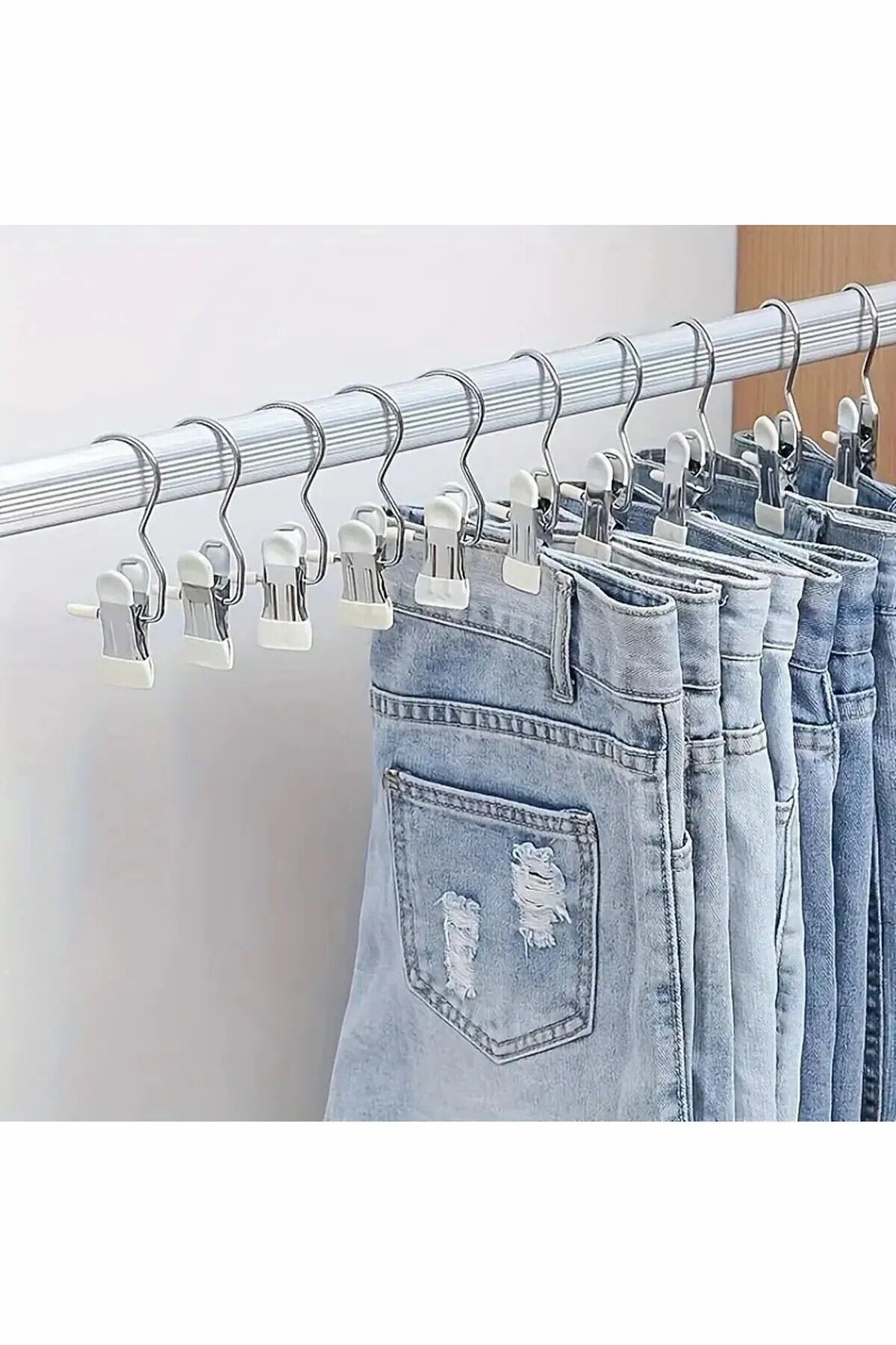 4'lü Çelik Paslanmaz Kancalı Klipleri Mandallı Kanca Çok Renkli